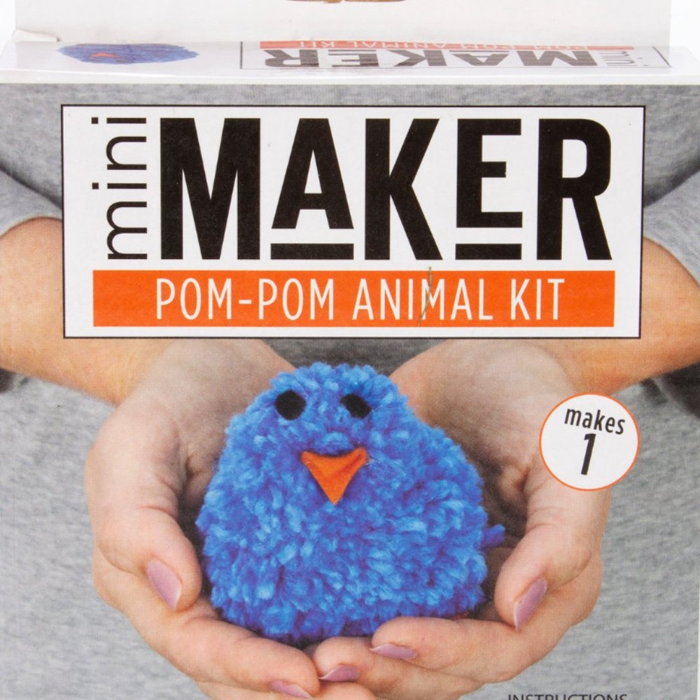 Mini-Maker Pom Pom Animal Kit Blue Bird